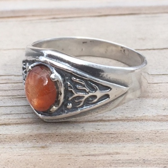 Wellstone Jewelry Other - Celtic Tree Ring Sterling Silver Natural Sunstone